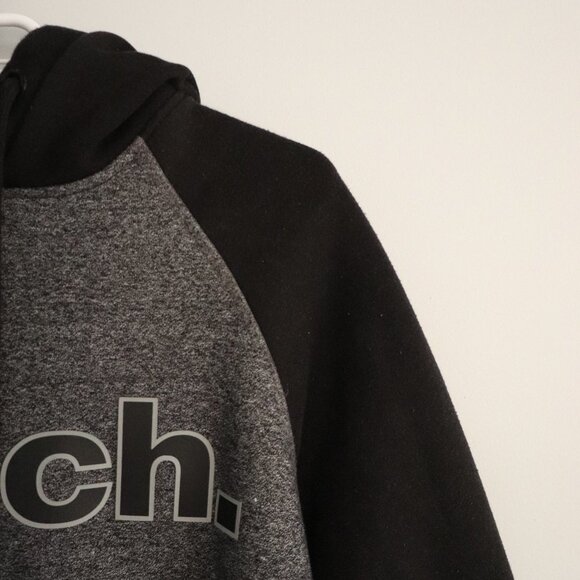 Bench‎ Men's Sz L Black Manchini Kangaroo Pocket Stretch Hooded Sweater - Picture 6 of 16